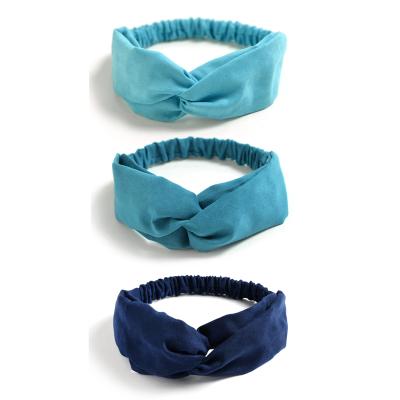 China Retro Popular European and American Fashion Navy Style and Suede Headband Hair Circle Simple Pure Blue Headband New Color for sale