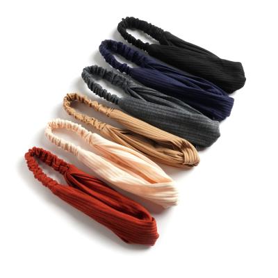 China Korea Soft Headband New Fashion Daily Elastic Cross Headband For Girl Cotton Knot Women Hair Accessories for sale