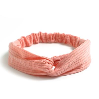 China Sweet fashion pure cotton cross headband kids hair accessories beauty girls and children solid hair circle headband for sale