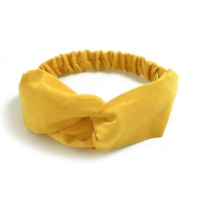 China Popular European and American style hair bands in autumn and winter Europe and America suede headband for women yellow elastic headbands for sale