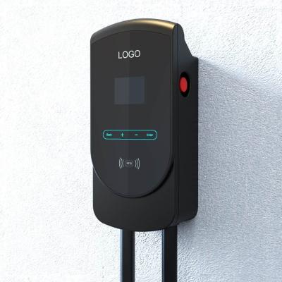 China Screen Display Level 2 AC EV Charger Wallbox 11kw Type 1 - 2 Type 8A To 32A Current Adjustable Electric Vehicle Car Charging Station With App for sale