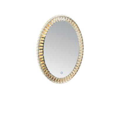 China ILUMAY Contemporary Luxury Oval Diamond LED Wall Mirror Decoration With Touch Dimmer for sale