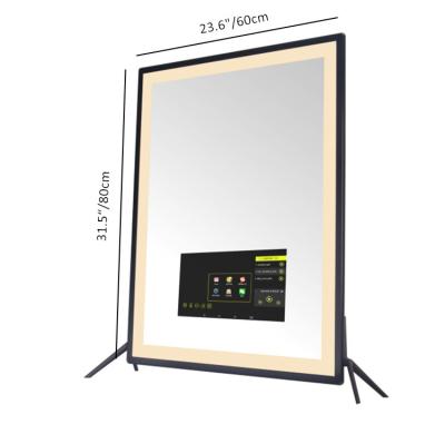 China Tall Classic Android Smart Home Vanity Smart Beauty TV Desktop Touch Screen Magnifying Mirror Magic Lights for sale