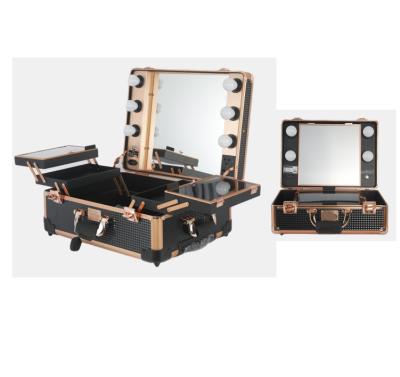 China Fashion Vanity LED Mirror Makeup Case Beauty Box Cosmetics Lights for sale