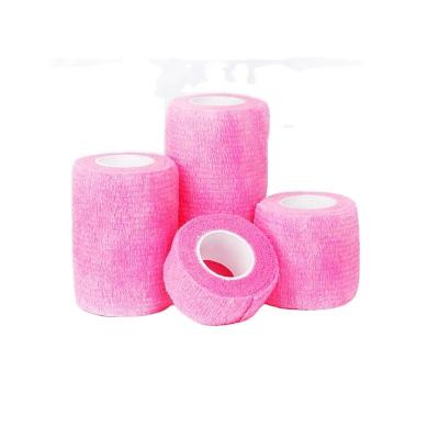 China Wholesale Cohesive Hot Pink Color Self Adhesive Nonwoven Fabric Bandage Cohesive Elastic Flexible Bandages for sale