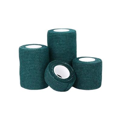 China Dark Green Cohesive Self-adhesive Flexible Elastic Bandage Bandages Nonwoven Fabric Color Manufacturer Custom Bandage Colors Sizes for sale