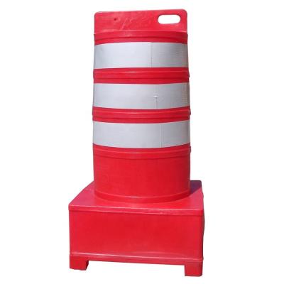 China PE 1.1M Stackable Orange Plastic Water Filled PE Road Barrel Stackable Traffic Drum for sale