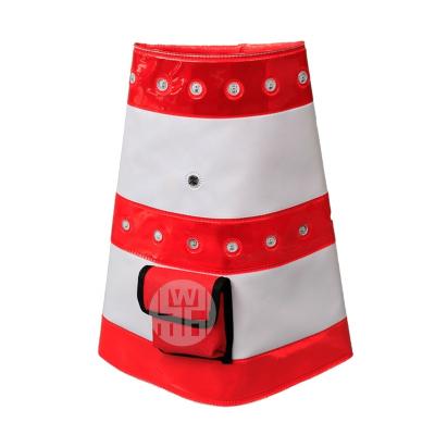 China Custom Pavement Safety DINGWANG Traffic Cone Sleeve Non Adhesive Reflective Safety Cone Cover Collar for sale