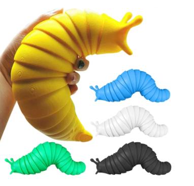 China Intellectual Development Amazon Tiktok Noise Finger Sensory Hot 3d Funny Strain Worm Snails Slugs Decompression Toys Educational Toys For Children for sale