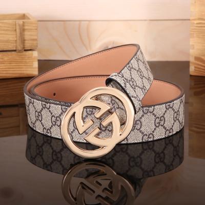 China Trend Brand Designer Genuine Double G Leather Belts For Man Luxury Men's Alloy Metal Buckle Belt Buckle Belt for sale