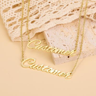 China Customized Silver Necklace Diamond Stainless Steel Plate Gold Plated Pendant 925 Fashion Letter Name Necklace Personalization High Quality for sale