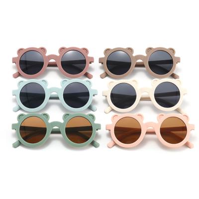 China 2022 Custom Logo Sun Glasses New Factory High Quality Colors Kids Sunglasses Lovely Round Shape Bear Cute Sunglasses Wholesale Cheap Kids for sale