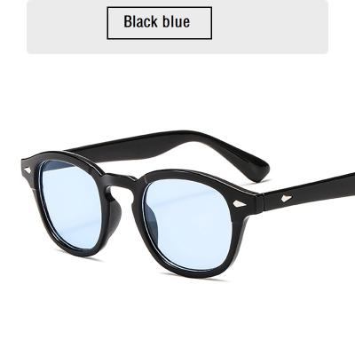 China Fashion Brand Design Trend Clear Johnny Depp Style Round Sunglasses Clear Tinted Sun Glasses High Quality Oculos De Sol for sale