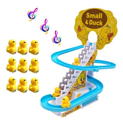 China Wholesale Kids Gift Factory Plastic Duck Slide Climbing Duck Track Slot Toy Lights And Music Toy Children For Boys Girls for sale