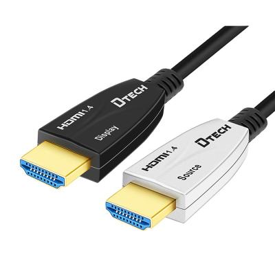 China Speaker DTECH High Quality 4K 30hz HDMI Fiber Optic Cable Support 10.2Gbps for sale