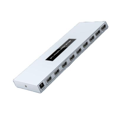 China Portable DTECH high definition 4Kx2K@60Hz HDMI2.0 splitter 1X8 8 ports 1 hdmi input 8 hdmi output audio video equipment for sale