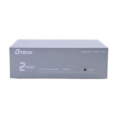 China VGA DTECH high speed 1080p@60Hz VGA splitter 1x2 bandwidth 250MHz audio video equipment splitter for sale