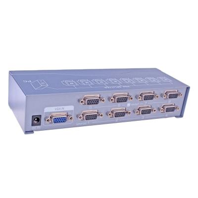 China Each output signal port supports three-level cascade DTECH VGA Splitter 8 Ports Video Monitor/TV/Projector 250MHz High Resolution 1 Input 8 Output for sale