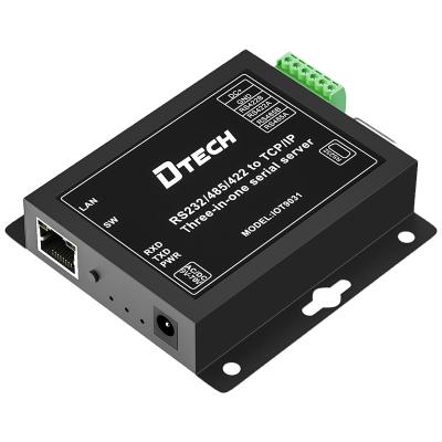 China RS232 Dtech POE Industrial converter Support OEM ODM RS232 / 422 / 485 to TCP IP three in one serial server for sale