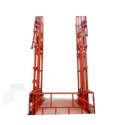 China Top Performance 1000kg 10.5m Rail Lift Platform For Cargo Delivery , Peep Stationary Hydraulic Cargo Lift for sale