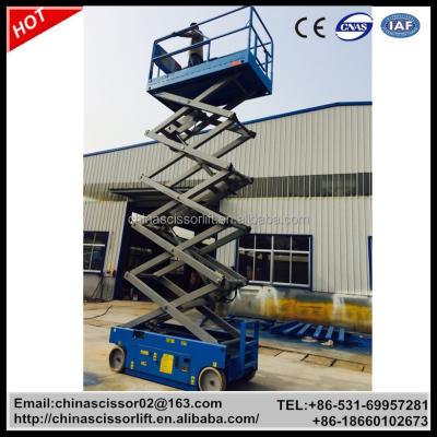 China 24V 20Ah JLG Battery Charger Powered Scissor Lift 2430*1130mm for sale