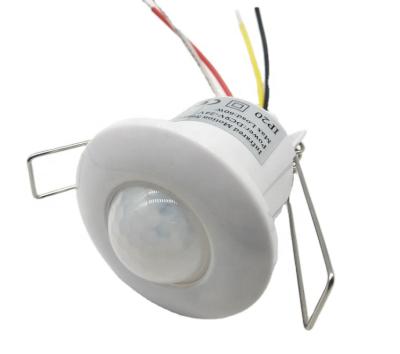 China Home Security.Office Building.Factory 9-24v Inlay Mounted PIR Detector To Control Lamp for sale