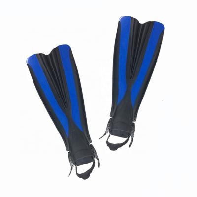 China New Long Style Open Fins DOVOD Foot Pocket Diving Free Open Fins In Stock (S/M L/XL Metal Blue) for sale