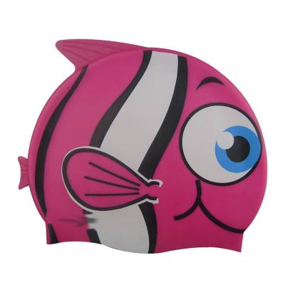 China DOVOD Customized Cardboard Waterproof Fish Shape Ear Swim Cap Silicone Waterproof Swimming Cap Kids Adult for sale