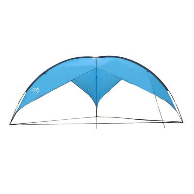 China Waterpoof Fabrics Flame Retardant Wind Out Portable Camping Seam Tent Triangle Fabric Sun Tarps Aluminum Pole Canvas Shelter for sale