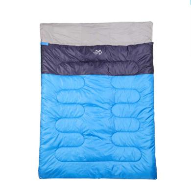 China Outdoor Weather Extra Large 210T Logo Twin Sleeping Bag For Two Person Portable Ultralight Custom Warm Sustainable Camping With Logo for sale