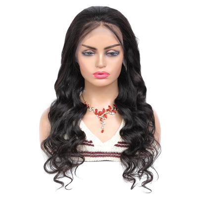 China Body Wave 130% Density Virgin Curly Human Hair Long Body 13x4 Brazilian Frontal Lace Wig Human Hair For Black Women for sale