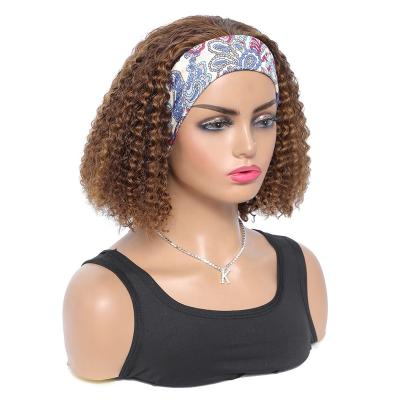 China 2021 New Hair Fashion Human Hair 100% Natural Wigs With Headband Wig Adjustable Lace Front Water Wave Wig for sale