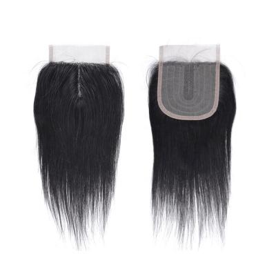 China Silky Straight Handmade Transparent Lace Closure Brazilian Hair 4*4 Lace Closure for sale