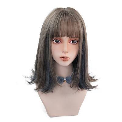 China Wholesale Clog Queen Synthetic Hair With Air Bangs Accent Shoulder Length Wig for sale