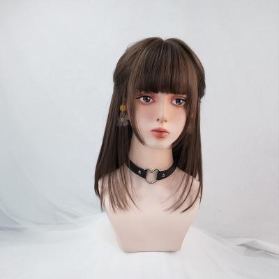 China High Quality Clog Queen Brown Wig For Women Long Silky Straight Machine Made Synthetic Wig Vendor for sale