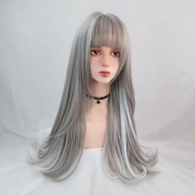 China Clog Queen Hair Makers Heat Resistant Fiber Cosplay Synthetic White Wig for sale