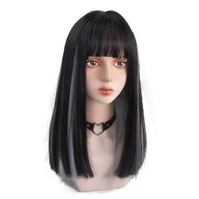 China Heat Resistant Rose Net Long Straight Hair Wigs High Quality Full Synthetic Fiber Cinch Queen Wig for sale