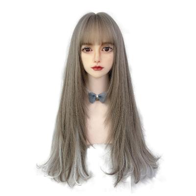 China Clog Queen Synthetic Wigs Long Straight Glueless 130% Density No Lace Up Heat Resistant Replacement Wig for sale