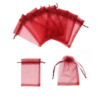 China Gift Packing Cute Organza Bag 9x12 Wine Organza Bag Jewelry Packaging Organza Gift Bags for sale