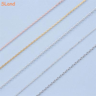 China Manufacturer Wholesale Silver/Gold/Rose Gold o Shape Cable Chain Solid 925 Sterling Silver Different Lengths Necklace CLASSIC for sale