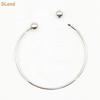 China Wholesale Classic DIY Jewelry Making Polished Stainless Steel Cuff Bangle Bracelet With Screw Ball End For Adding Charm Pendants for sale