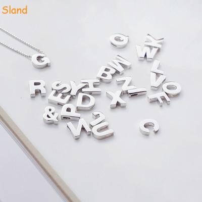 China A-Z Different Style Metal CLASSIC Simple Glossy Alphabet Sterling Silver Letters Wholesale for sale