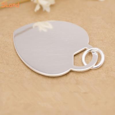 China FASHIONABLE Jewelry Manufacturer Wholesale Sland Rhodium Plated 925 Solid Engravable Sterling Silver Heart Charm For Women for sale