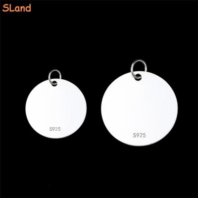 China Fashionable Online Wholesale Solid 925 Sterling Silver Custom Charm Logo Jewelry Tags For DIY Necklace Bracelet Pendants for sale