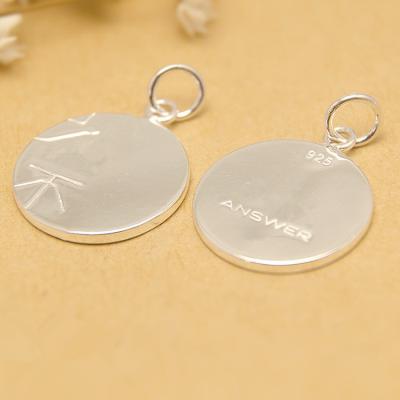 China Silver many sizes for option sterling silver round stamping blank charms and tags metal pendants for sale