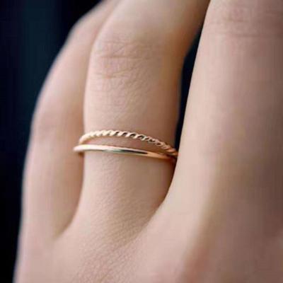 China FASHIONABLE Simple Sland Gold Plated Women Finger Ring Stainless Steel for sale