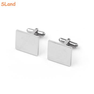 China Online Wholesale Stainless Steel Adjusted Shaped 316L Stainless Steel Cufflinks For Men DIY Engraving Simple Cufflinks Blanks Jewelry for sale