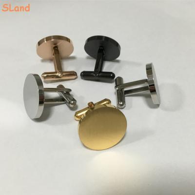 China Amazon Hot Sale Wholesale Stainless Steel Custom Brushed Finish 316L Stainless Steel Mens Shirt Cufflinks For Business Party Wedding for sale