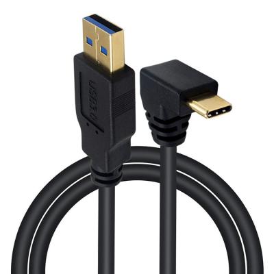 China Android Phone 1M Data Sync Charge Down 90 Degree Angle USB 3.0 Type A Male To Type C 3.1 Charger USB Cable for sale