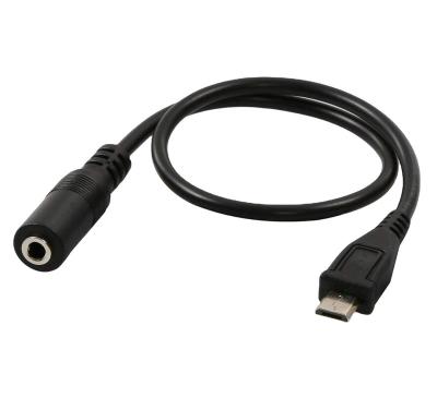 China Multimedia USB Mic Male To 3.5Mm Jack Female Audio Cable Cord For Active Clip Mic Microphone Convert Adapter -1Feet (Black) for sale